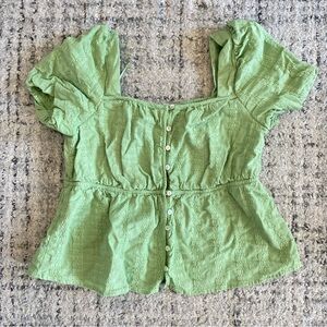 •Draper James RSVP embroidered peplum top• Size XL